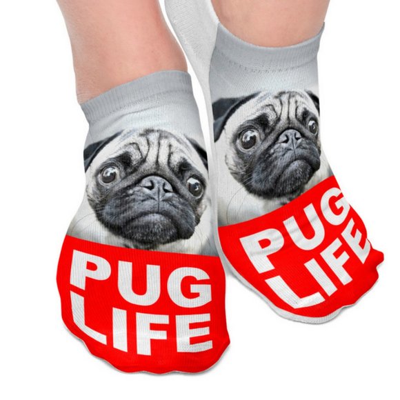 3D Printed PUG LIFE Ankle Socks NWT - Picture 4 of 5